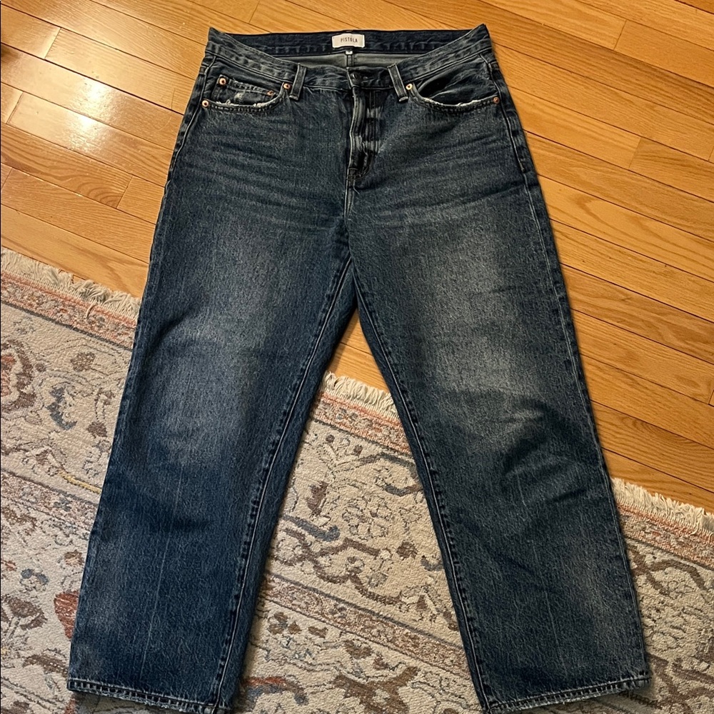 PISTOLA LEXI MID-RISE BOWED STRAIGHT LEG JEANS 
Size 29 (TTS)
Color - Transcend